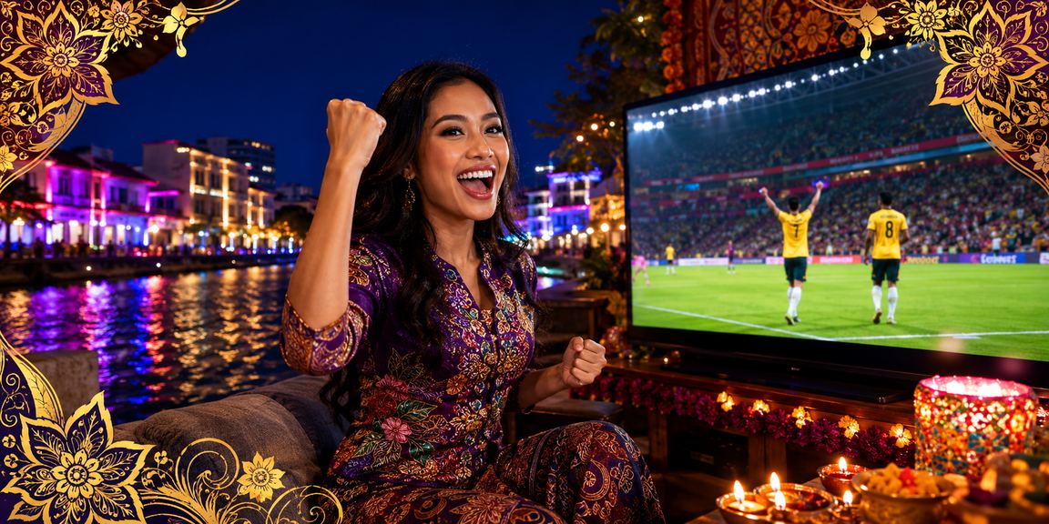 Suasana taruhan bola sepak dengan motif batik Melaka di platform kopi4d